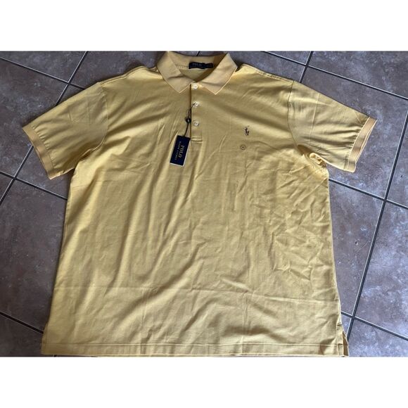 NWT Polo Ralph Lauren 4LT 4XL Tall Soft Polo Shirt Yellow - Picture 1 of 6